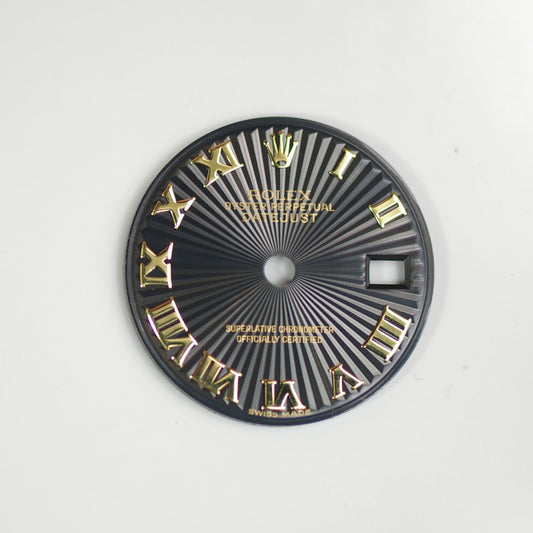 DJ 26 Black Sun Ray Roman Dial front