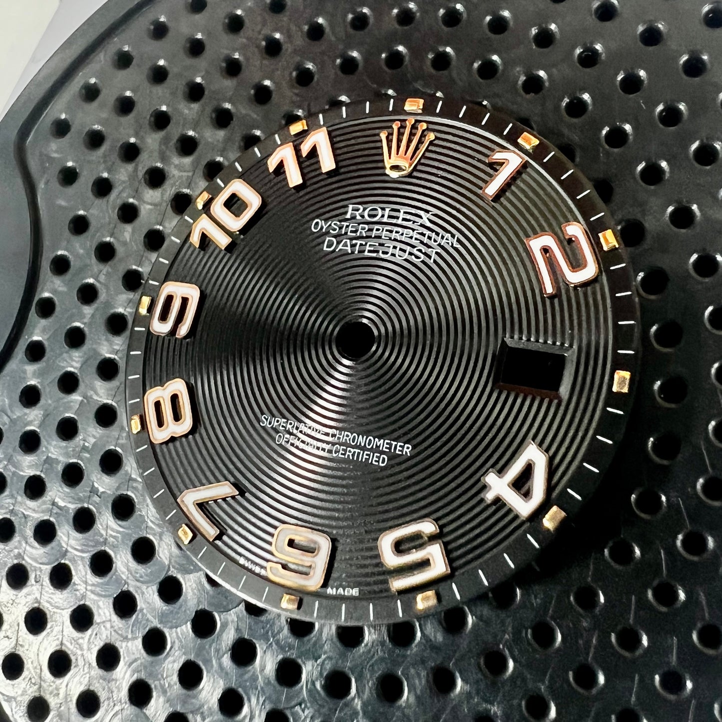 Genuine Rolex Datejust 36 Black Concentric Rose Gold Dial