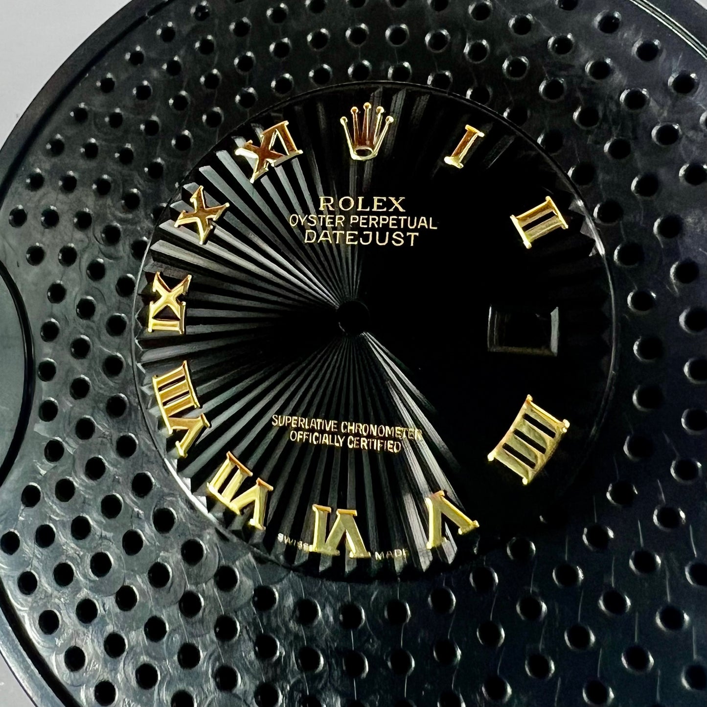 Genuine Rolex Datejust 36 Black Sunray Roman Dial