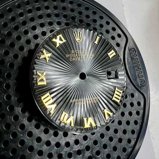 Genuine Rolex Datejust 36 Black Sunray Roman Dial