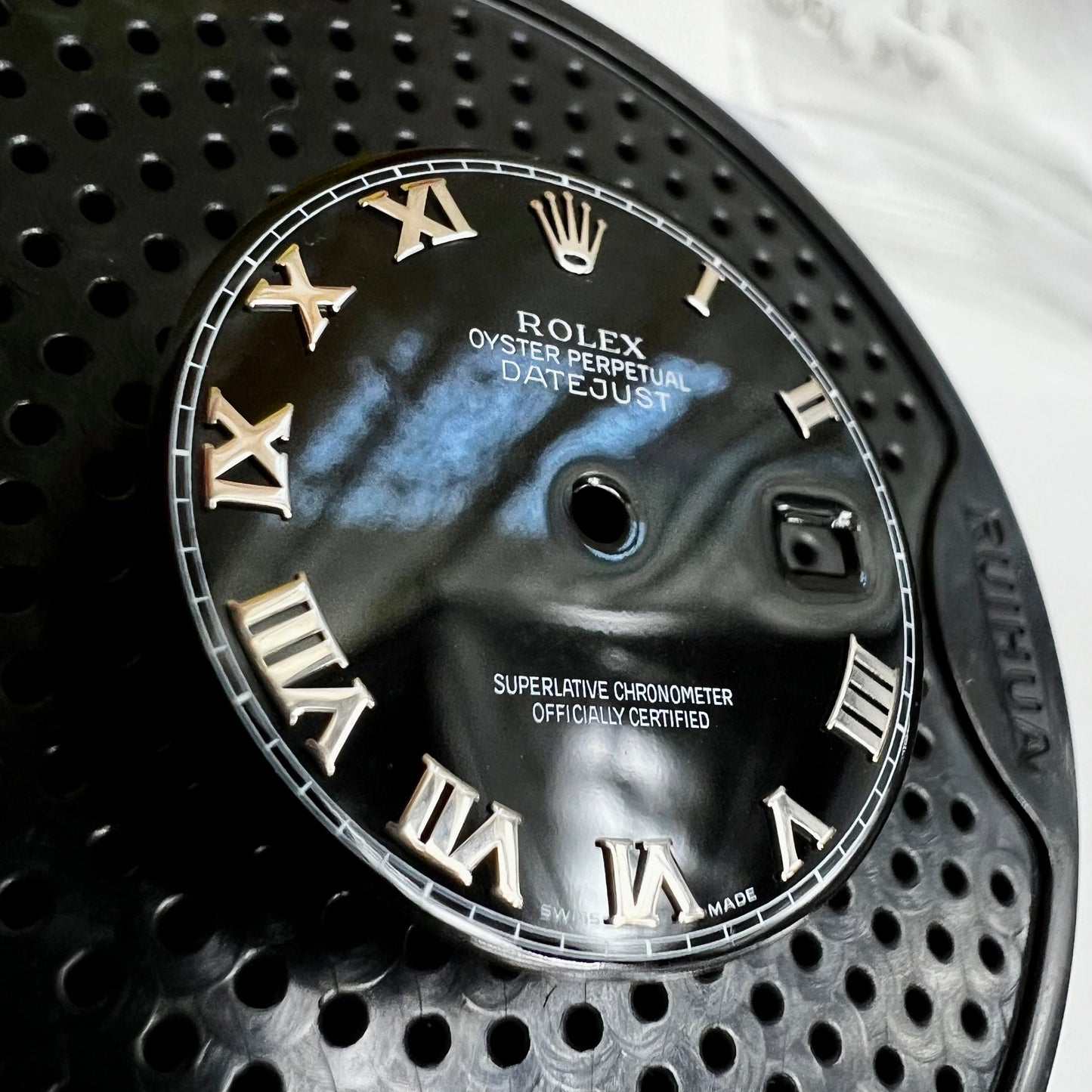 Genuine Rolex Datejust 36 Black Enamel Roman Dial (WG)