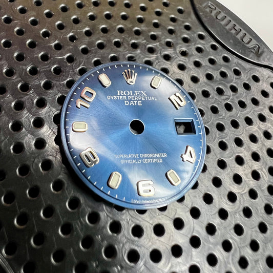 Genuine Rolex Ladies 26mm Date Blue Arabic and Luminova Dial