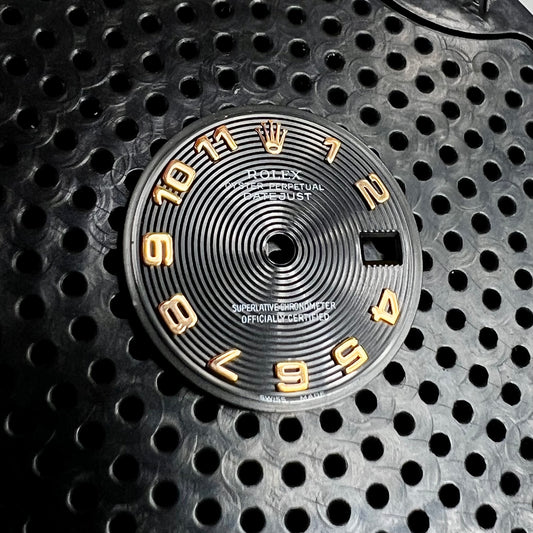 Genuine Rolex Datejust 26 Black Concentric Rose Gold Dial