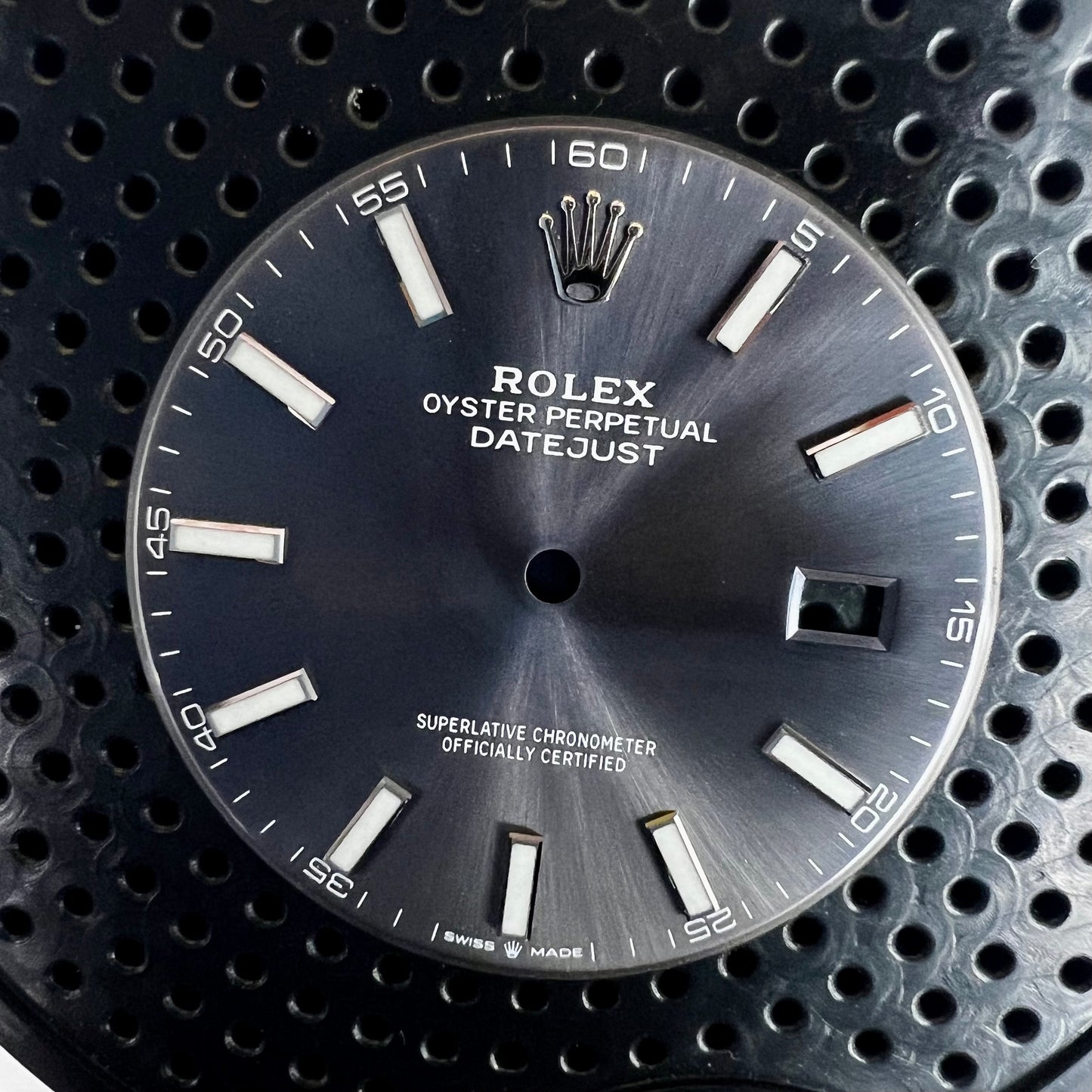 Genuine Rolex Datejust 41 Charcoal Luminova Sticks Dial