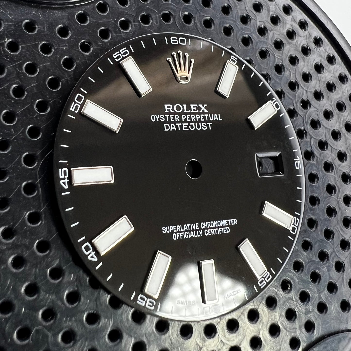 Genuine Rolex Datejust II Gloss Black with Luminova Sticks Dial