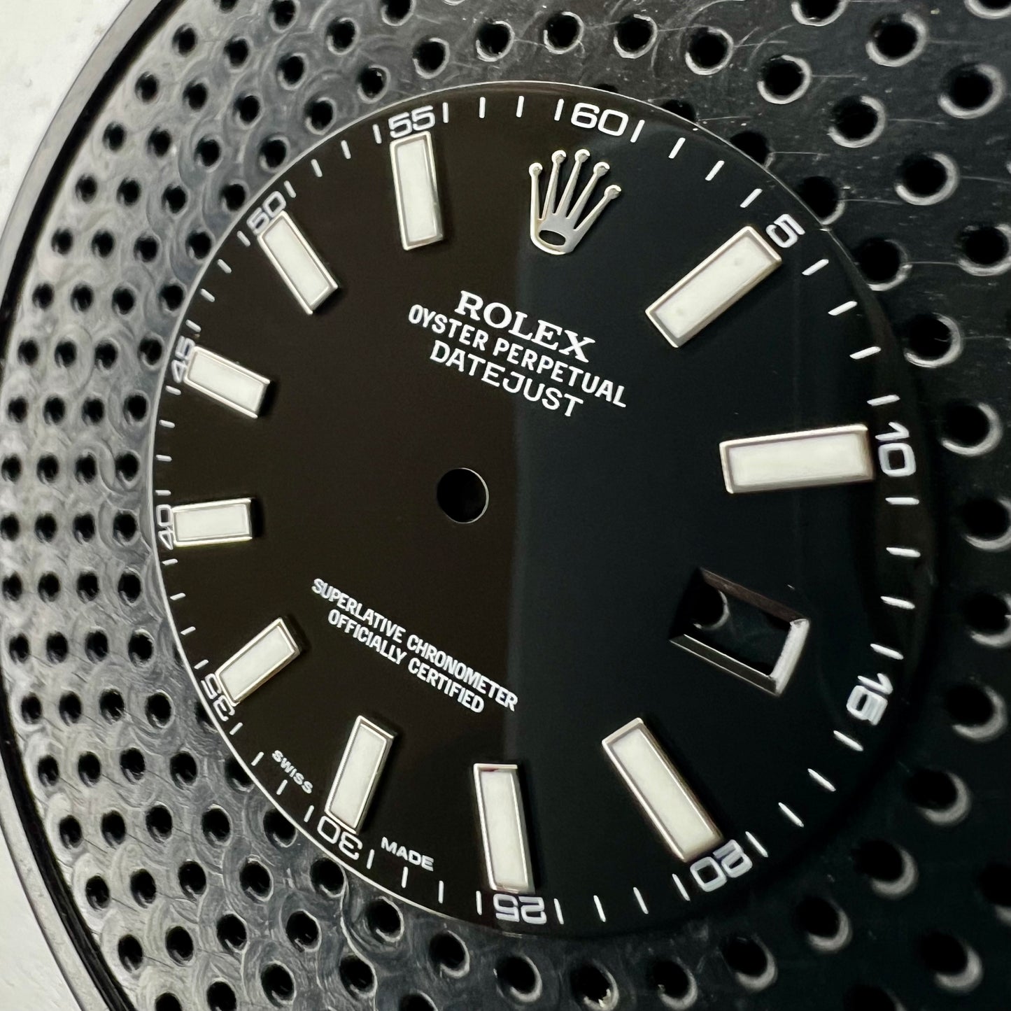 Genuine Rolex Datejust II Gloss Black with Luminova Sticks Dial