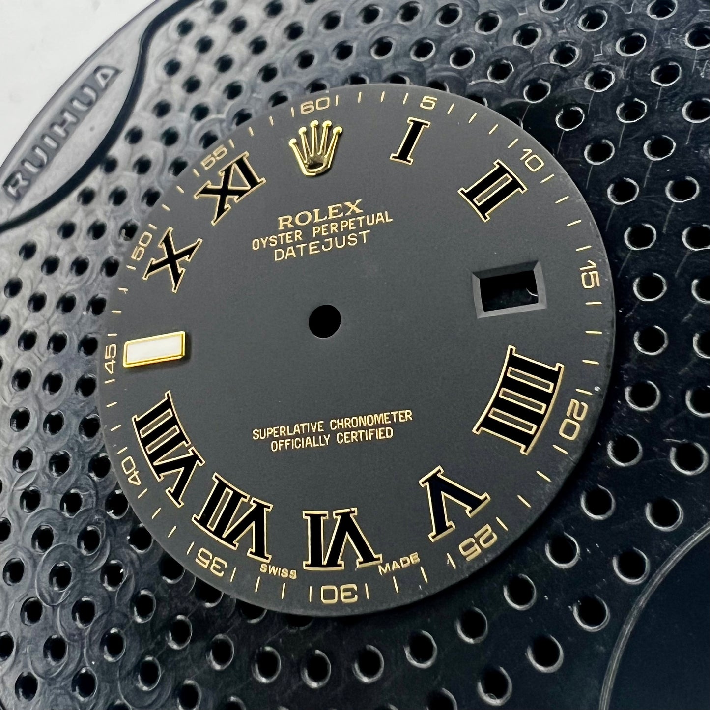 Rolex Datejust II Matte Black Roman Dial (right side view)