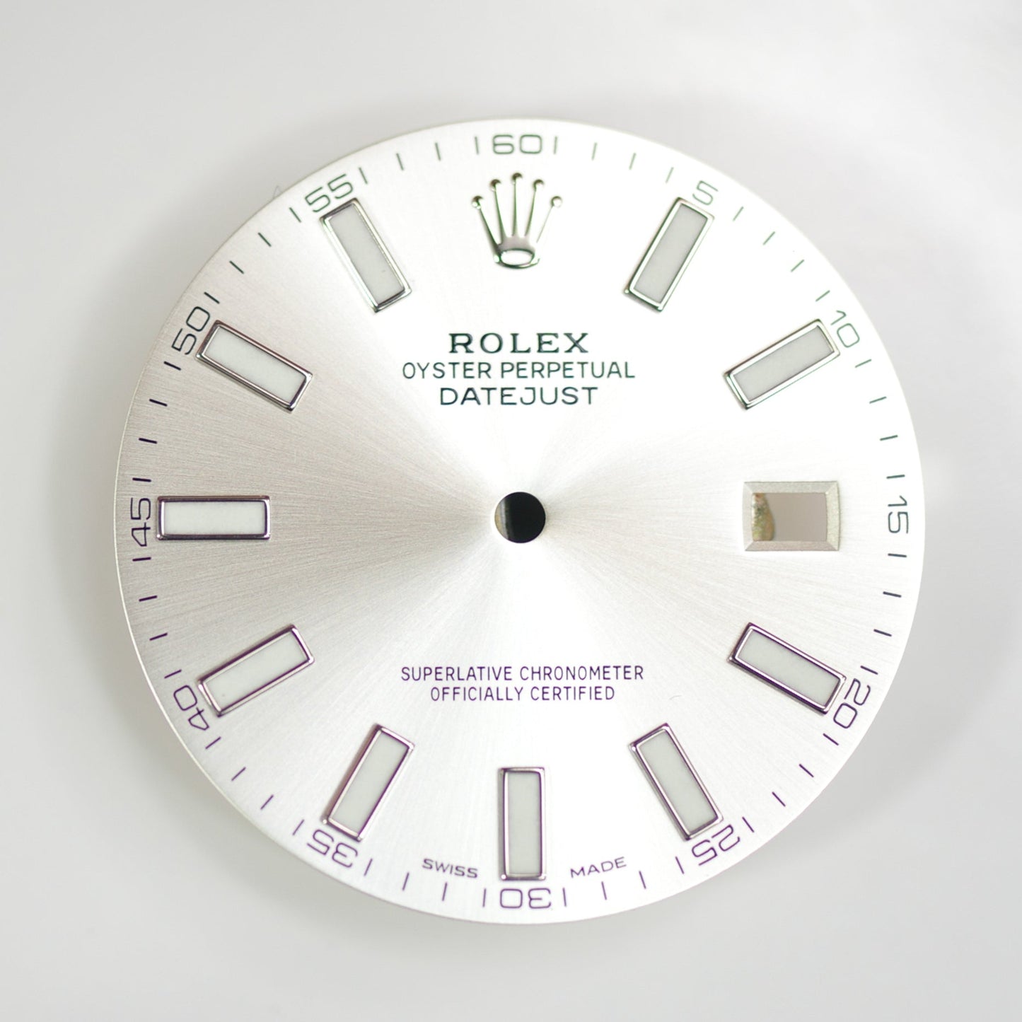 Rolex watch dial: Datejust II (silver with luminova hour markers)