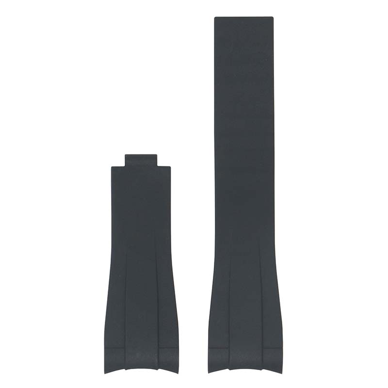 Black Curved End Rubber Replacement Strap for Rolex