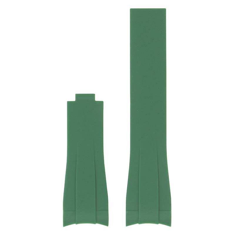 Green Curved End Rubber Replacement Strap for Rolex