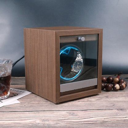 PREORDER: Sophisticated Luxury Walnut Grain Watch Winder Box for One Watch