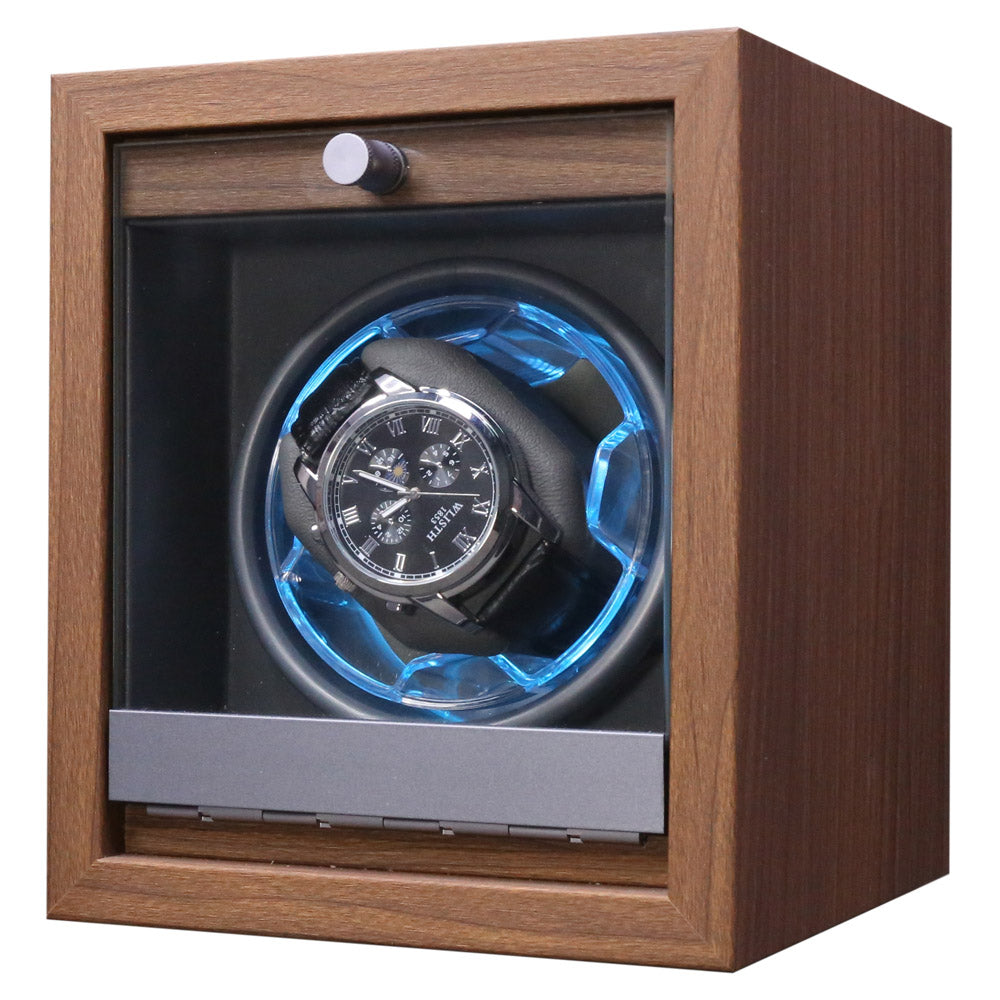 PREORDER: Sophisticated Luxury Walnut Grain Watch Winder Box for One Watch