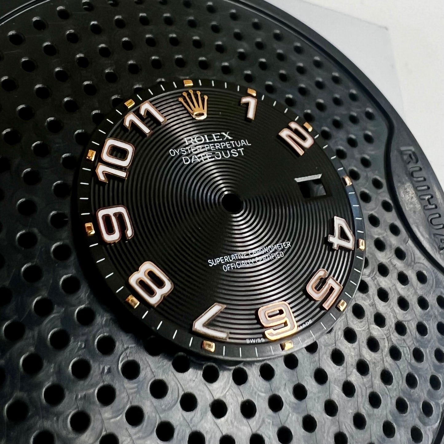 Genuine Rolex Datejust 36 Black Concentric Rose Gold Dial