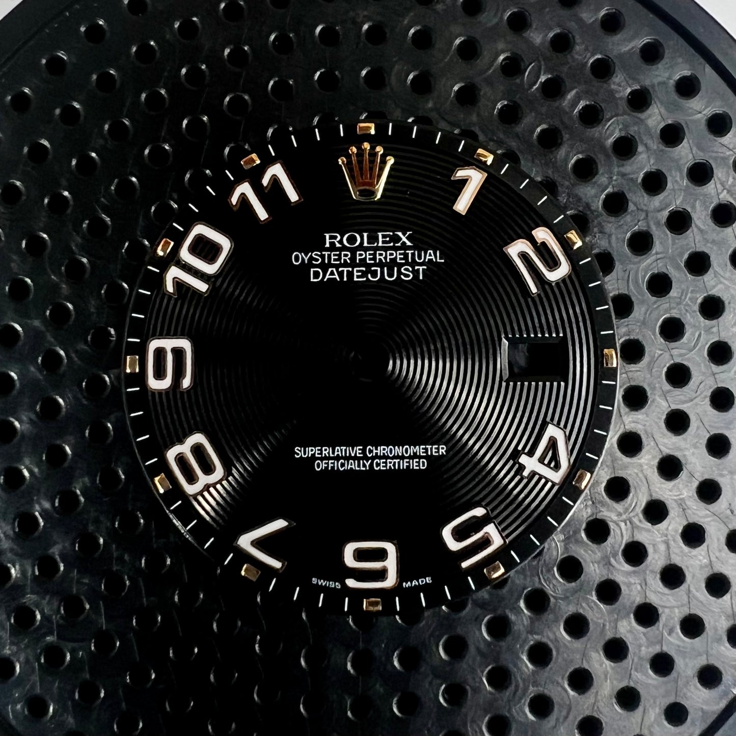 Genuine Rolex Datejust 36 Black Concentric Rose Gold Dial