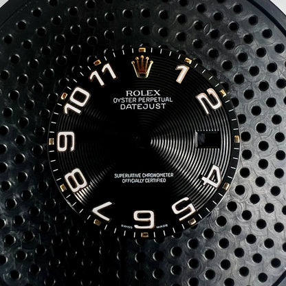 Genuine Rolex Datejust 36 Black Concentric Rose Gold Dial