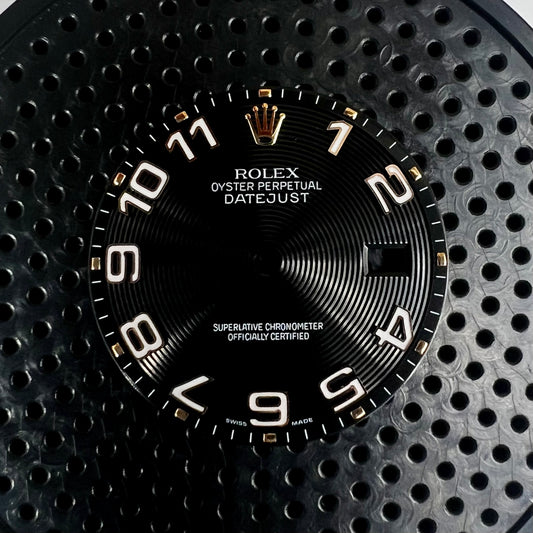Genuine Rolex Datejust 36 Black Concentric Rose Gold Dial