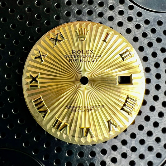 Genuine Rolex Datejust 36 Gold Sunray Roman Dial