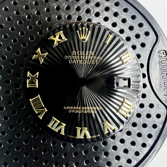 Genuine Rolex Datejust 36 Black Sunray Roman Dial