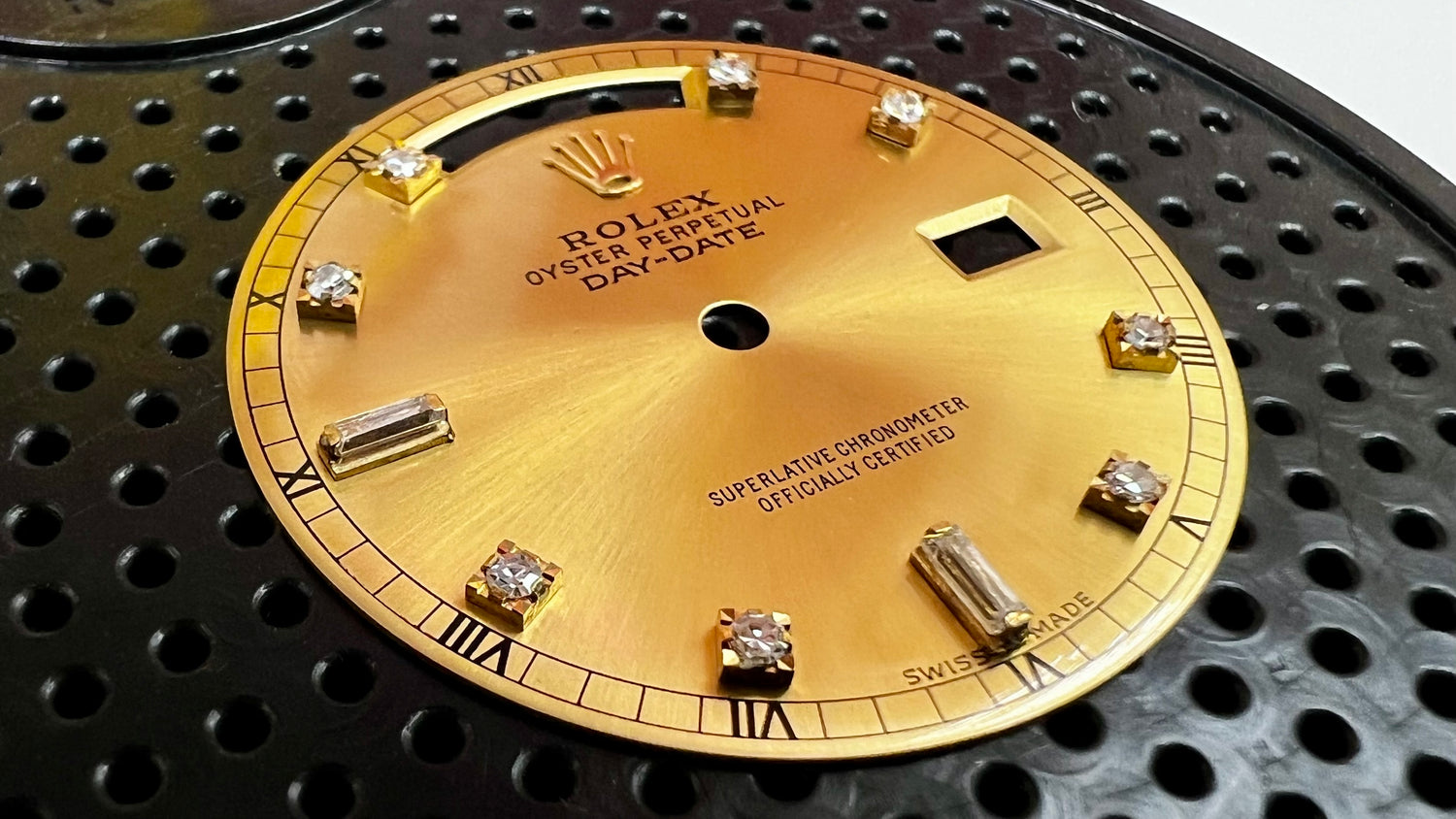 restored Rolex Day-Date 18038 Champagne Diamond Dial