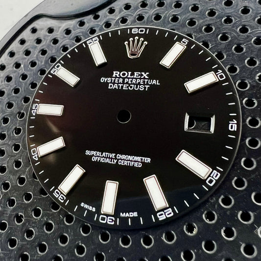 Genuine Rolex Datejust II Gloss Black with Luminova Sticks Dial