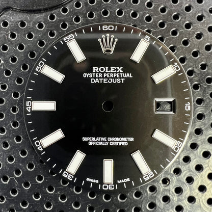 Genuine Rolex Datejust II Gloss Black with Luminova Sticks Dial