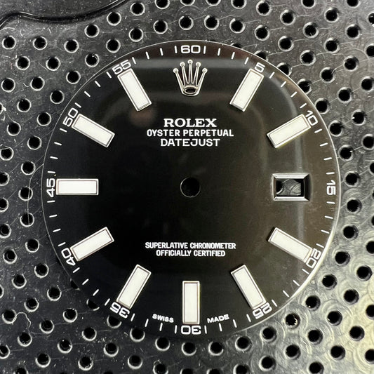 Genuine Rolex Datejust II Gloss Black with Luminova Sticks Dial