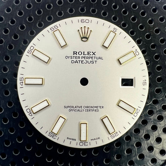 Genuine Rolex Datejust II Semi-Gloss Silver with Luminova Sticks Dial