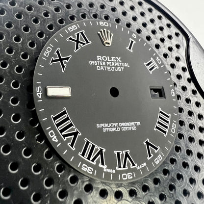 Rolex Datejust II Matte Black Roman Dial (left side view)