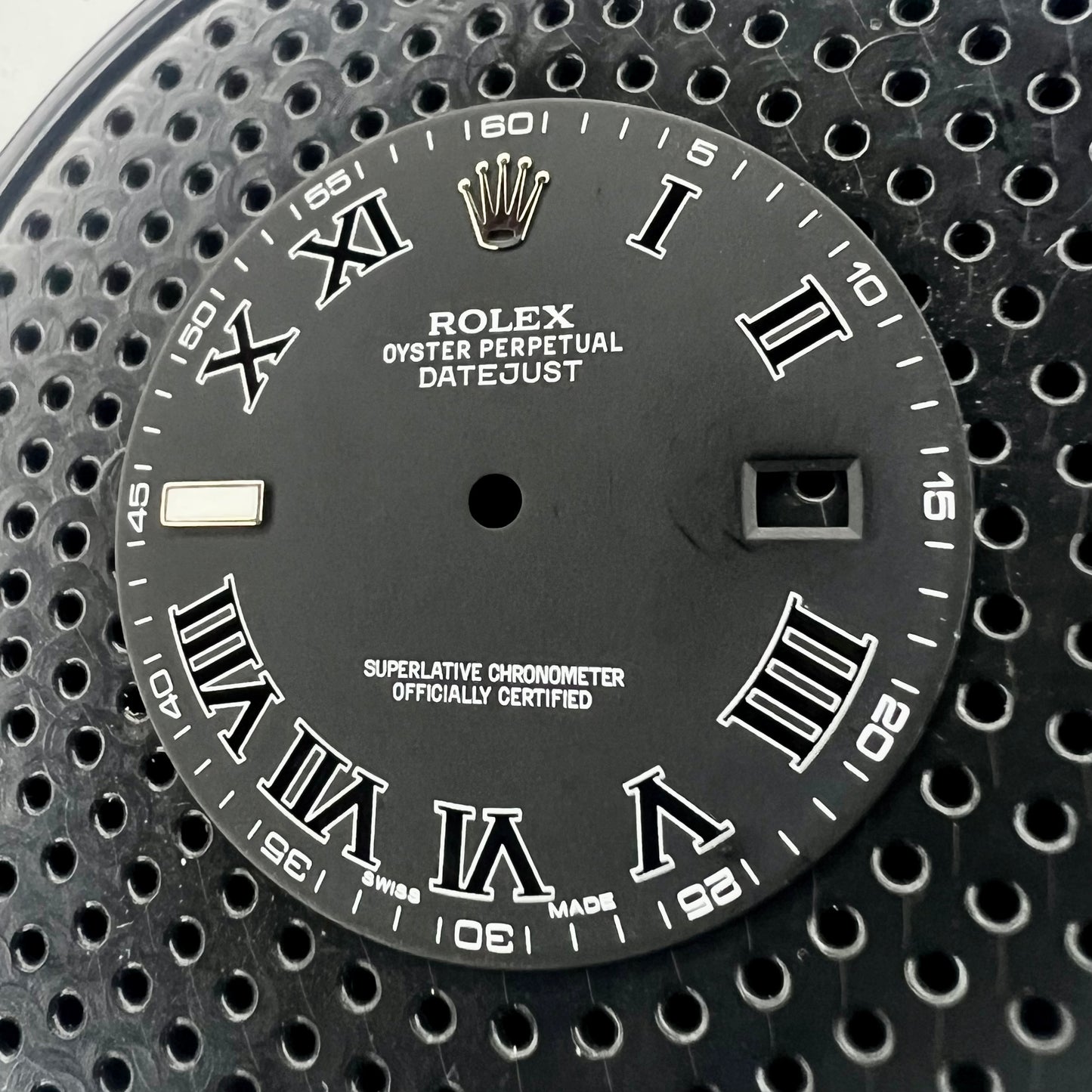 Rolex Datejust II Matte Black Roman Dial (right side view)