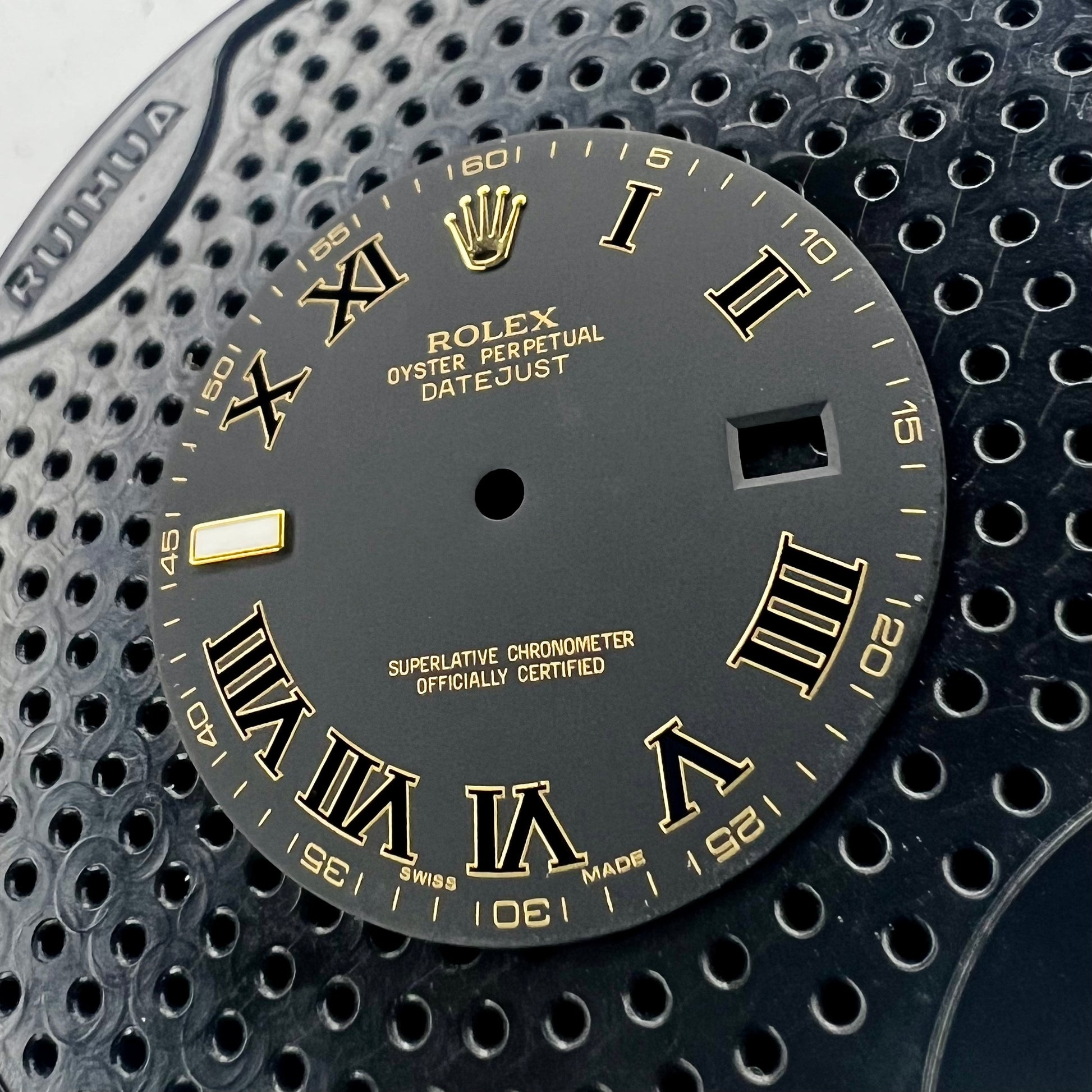 Rolex Datejust II Matte Black Roman Dial (right side view)
