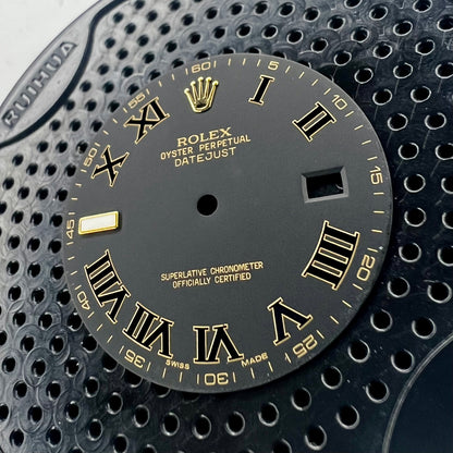 Rolex Datejust II Matte Black Roman Dial (right side view)