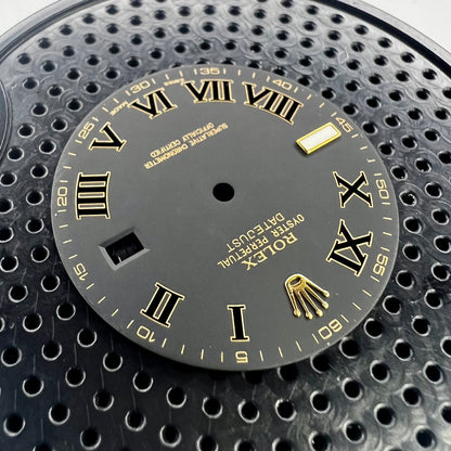 Rolex Datejust II Matte Black Roman Dial (top view)