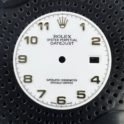 Genuine Rolex Datejust 36 Gloss White Arabic Numeral Dial