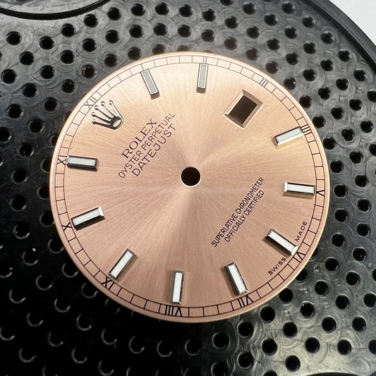 Genuine Rolex Datejust 36 Salmon Luminova Stick Dial