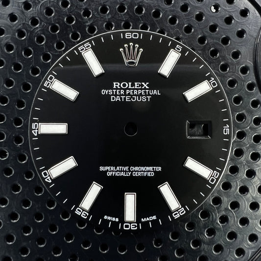 Genuine Rolex Datejust II Gloss Black with Luminova Sticks Dial