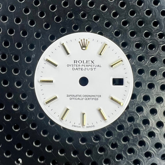 Genuine Rolex Datejust 26 White Enamel Stick Dial