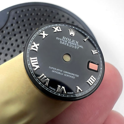 Genuine Rolex Datejust 26 Gloss Black Enamel Roman Dial