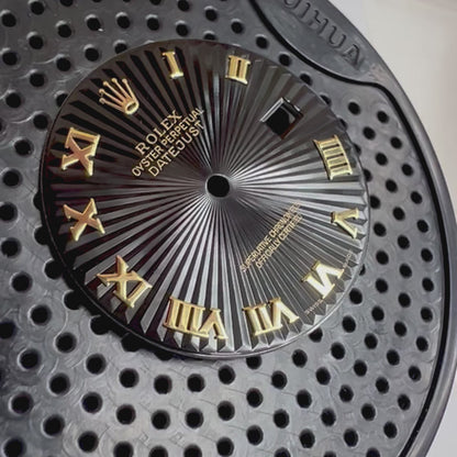 Genuine Rolex Datejust 36 Black Sunray Roman Dial
