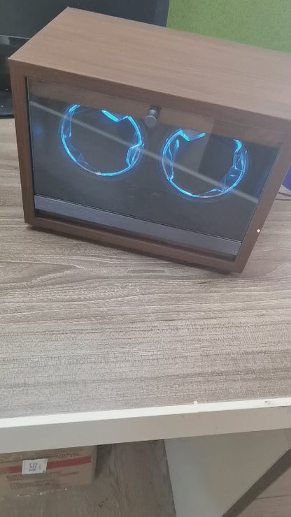 PREORDER: Sophisticated Luxury Walnut Grain Watch Winder Box for Two Watches