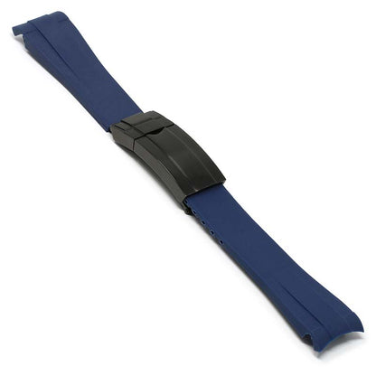 Blue Curved End Rubber Replacement Strap for Rolex